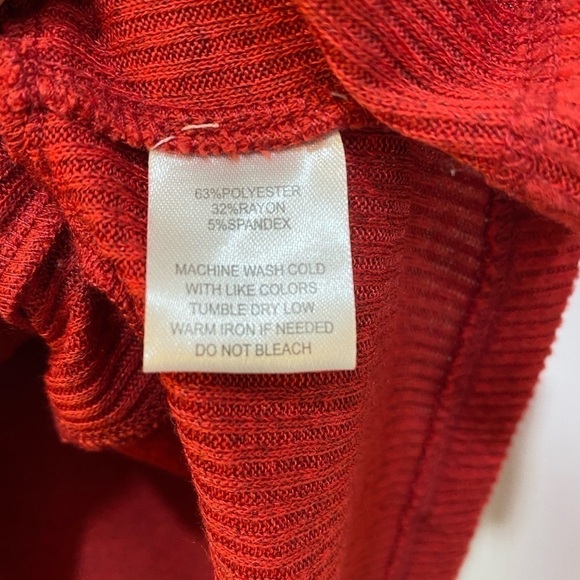 FYVE Long Sleeve Sweater Lightweight Heathered Red Women's Size L - Picture 8 of 8